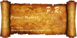 Pencz Rudolf névjegykártya